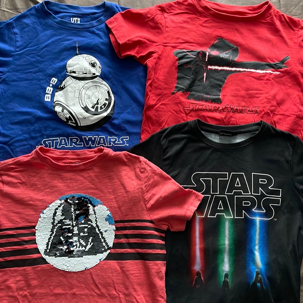 Lot of 4-Star Wars Boys T Sz M (8-10yr)
